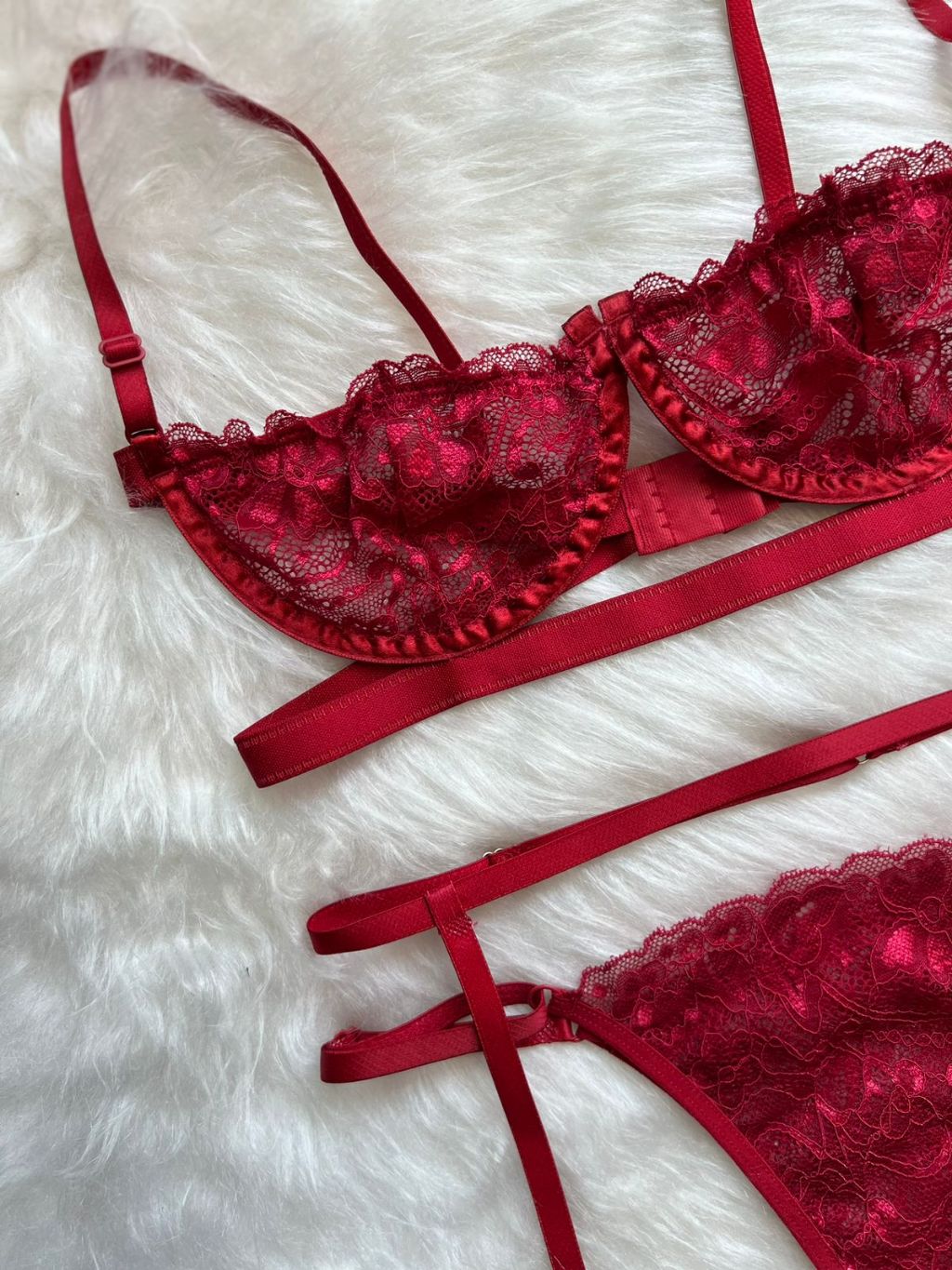 Mit Lingerie Kit Conjunto Sexy Gringa Sutiã Meia Taça Aro