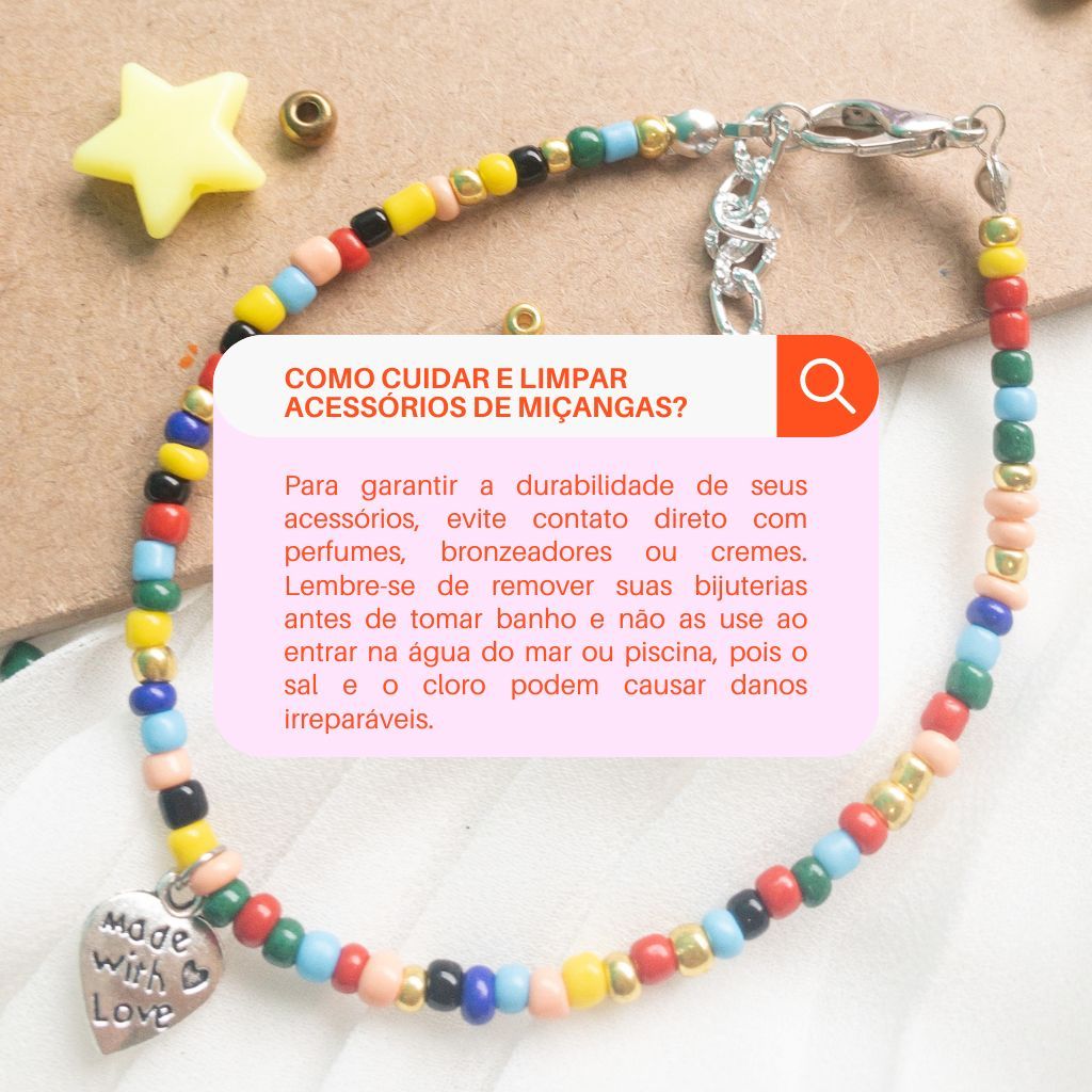 Kit Completo Montar Pulseira Miçanga Infantil Miçangas Sortidas de