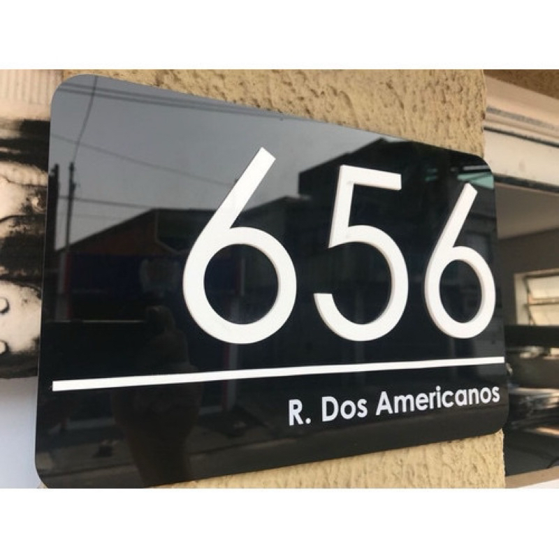 Placa De N Meros Residenciais E Comerciais Em Acr Lico Relevo