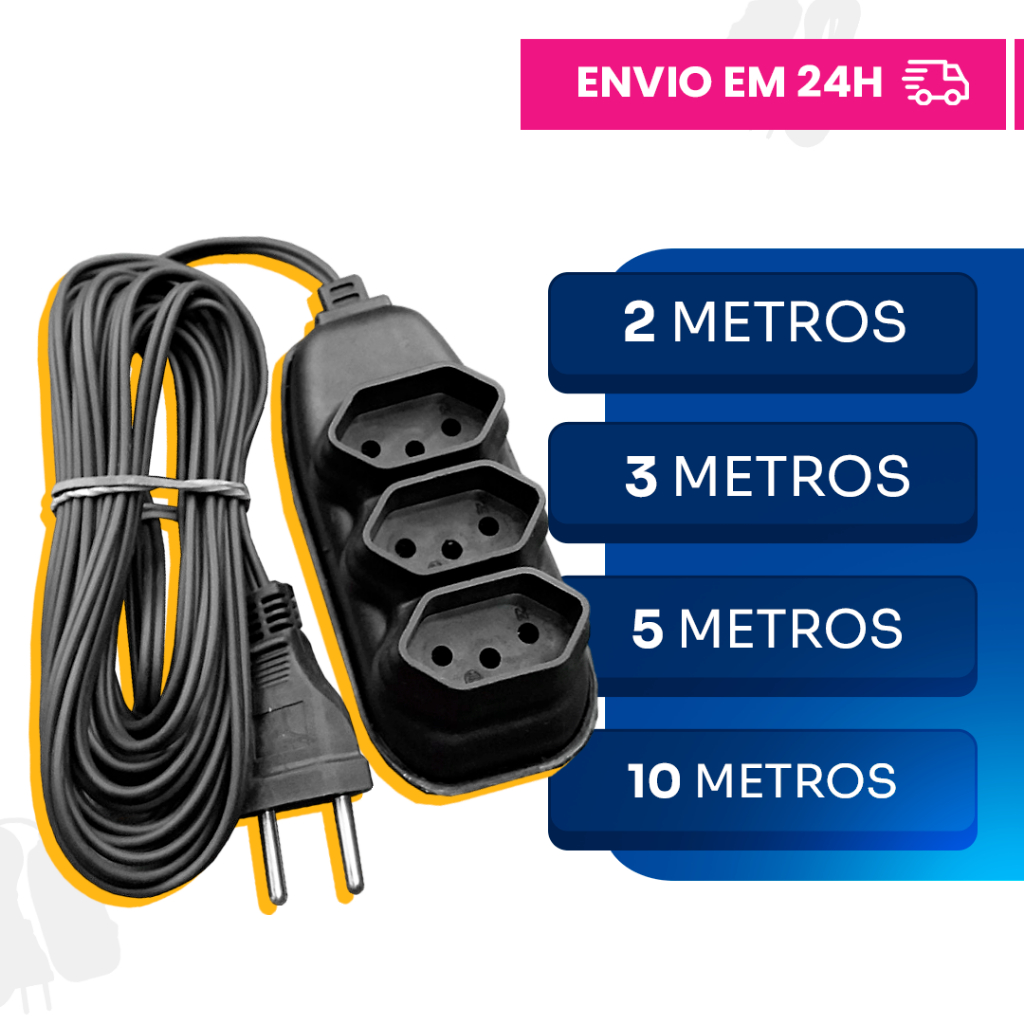 Extens O El Trica Ou Metros Bivolt Tripolar A Resistente