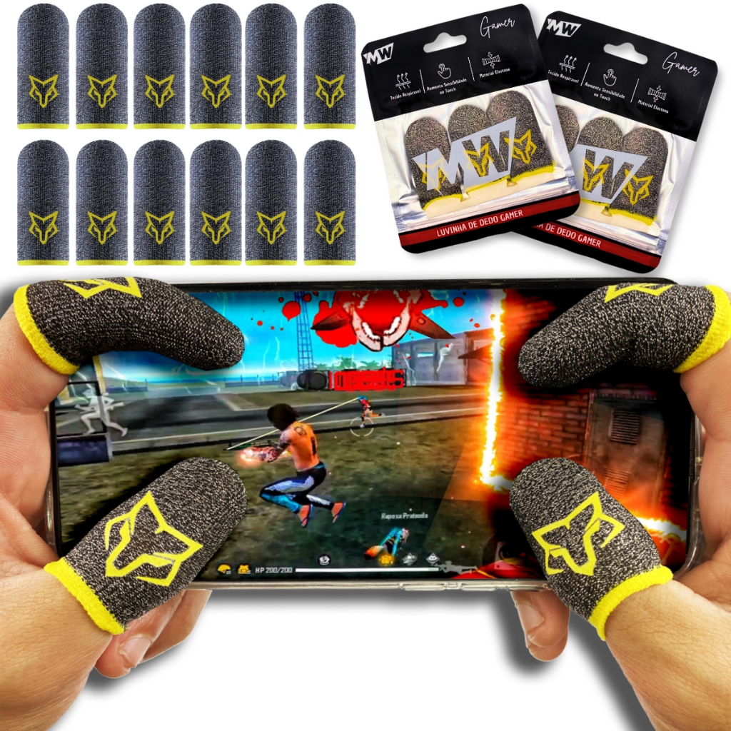 KIT Luvinha de dedo Gamer Anti suor respirável excelente para jogar