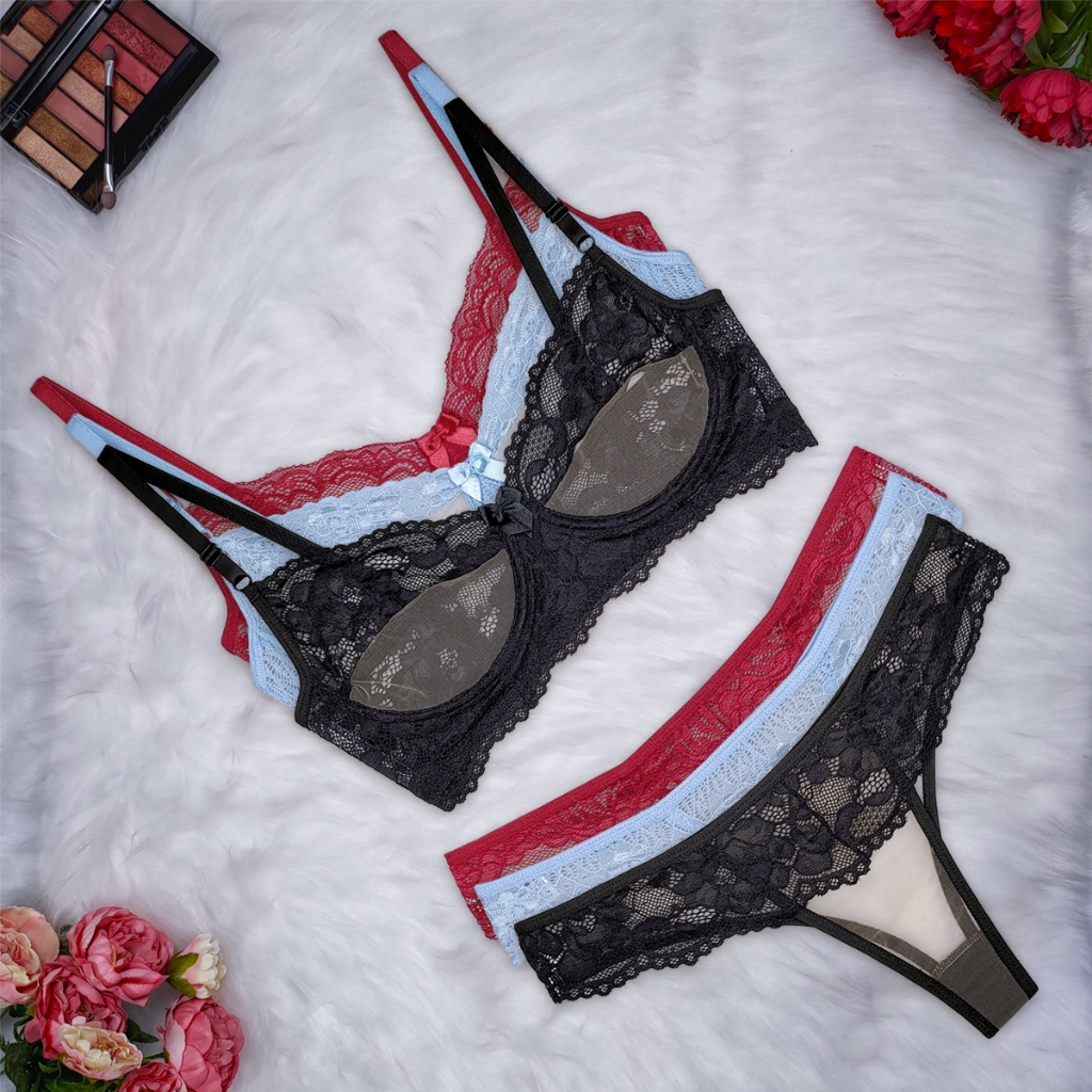 Conjunto Sexy Lingerie Tule Renda Suti Sem Bojo E Calcinha Shopee Brasil