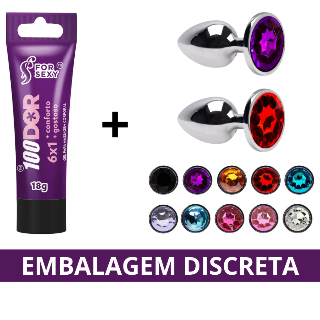 Kit Plug Anal Jóia Gel Dessensibilizante 100DOR Shopee Brasil