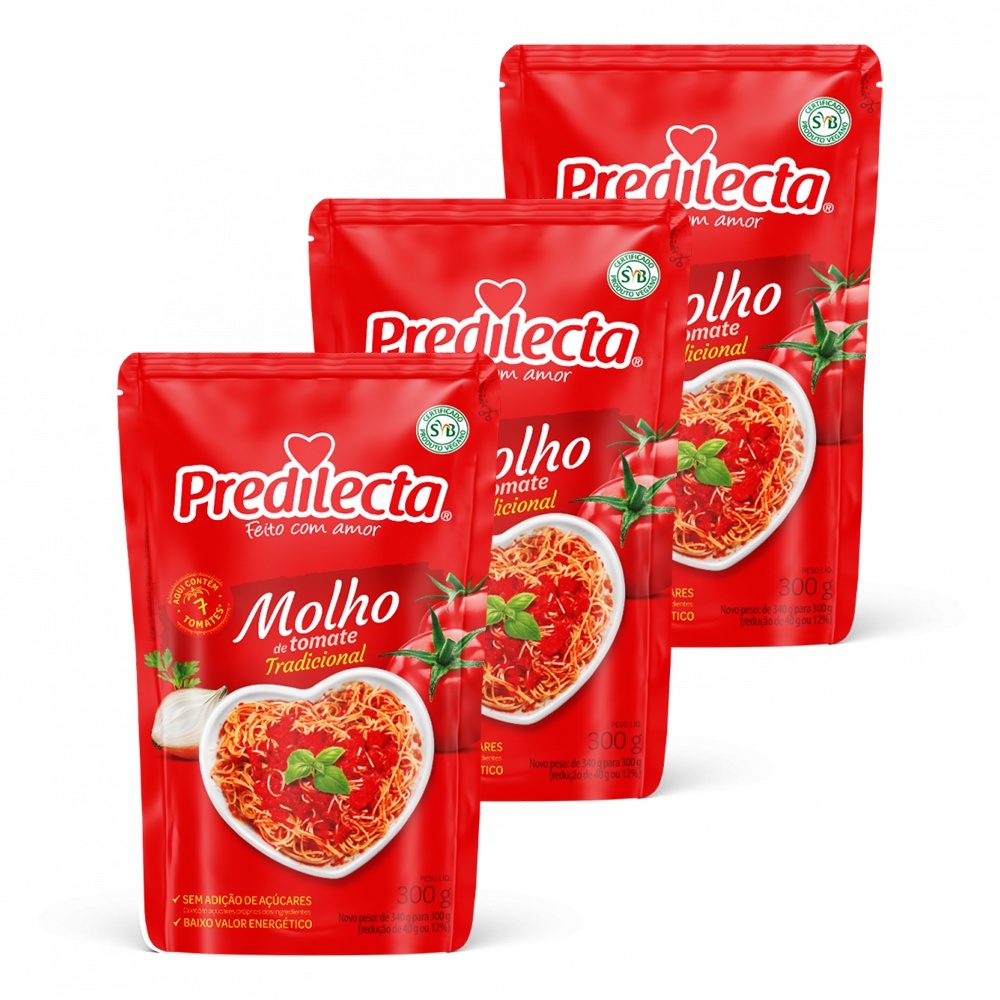 Molho De Tomate Predilecta Tradicional 300g 3 Unidades Shopee Brasil