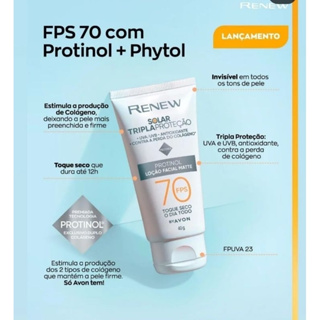 Protetor Solar Loção facial Matte Renew Tripla proteção FPS 70 40g