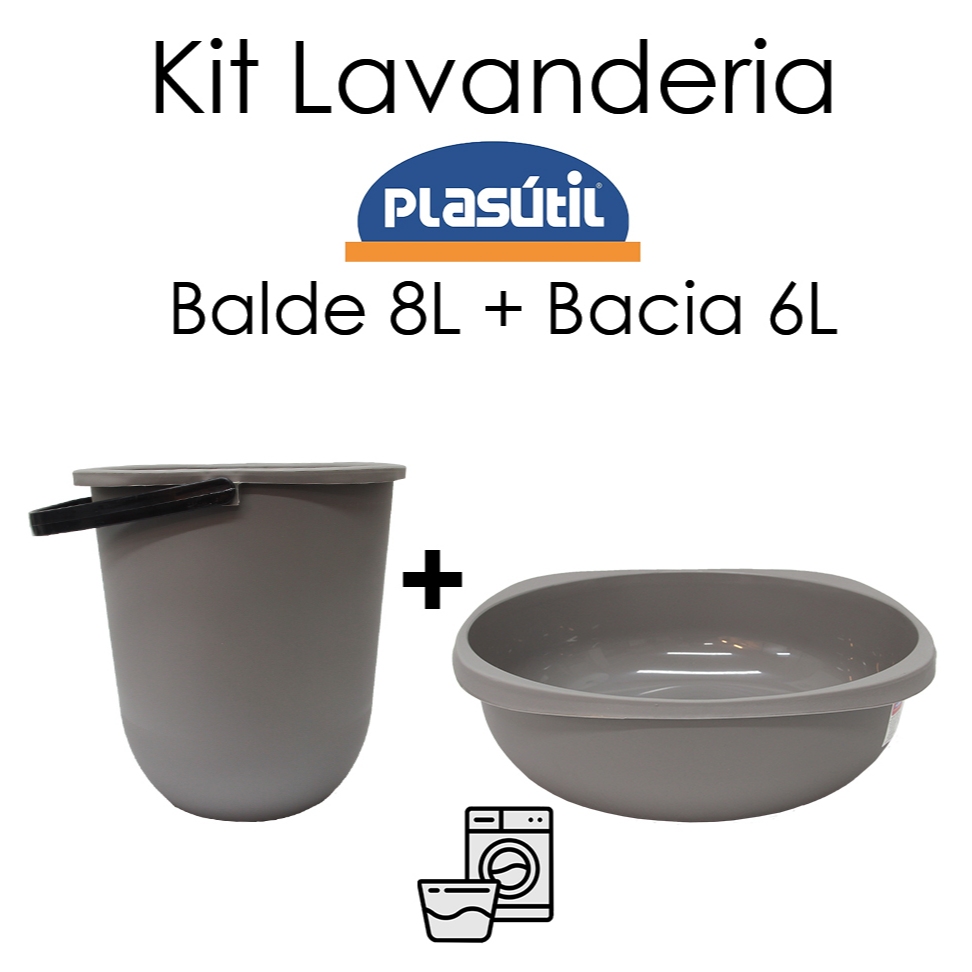 Kit Balde L Bacia L Plas Til Linha Kit Lavanderia Praticidade