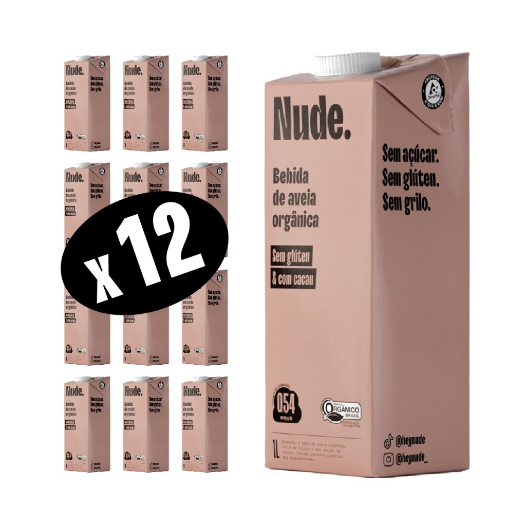 Kit 12x Leite De Aveia Cacau Nude 1l Shopee Brasil