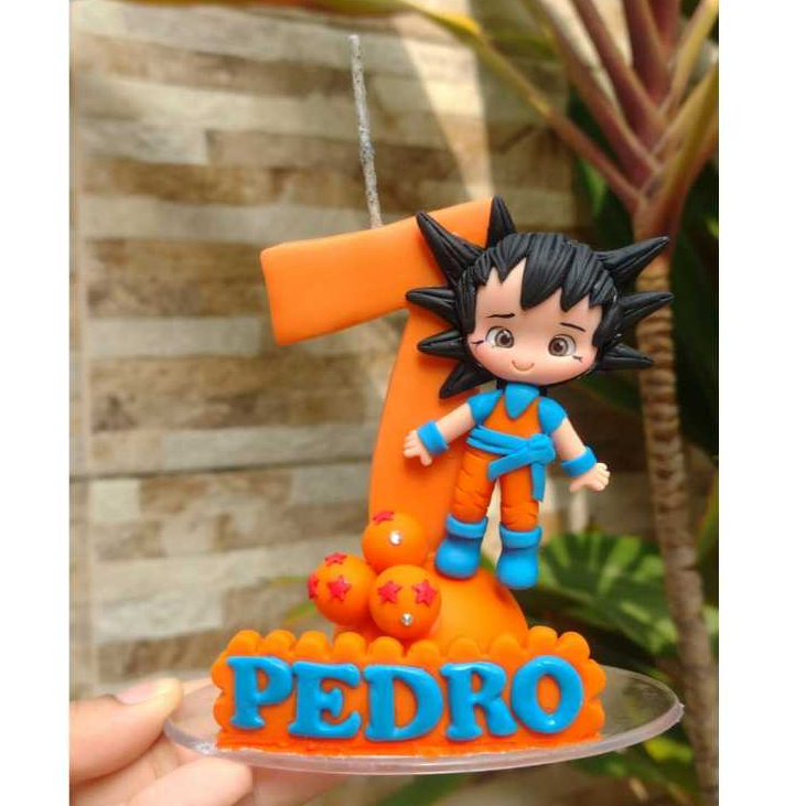 Vela De Biscuit Tema Dragon Ball Goku Shopee Brasil