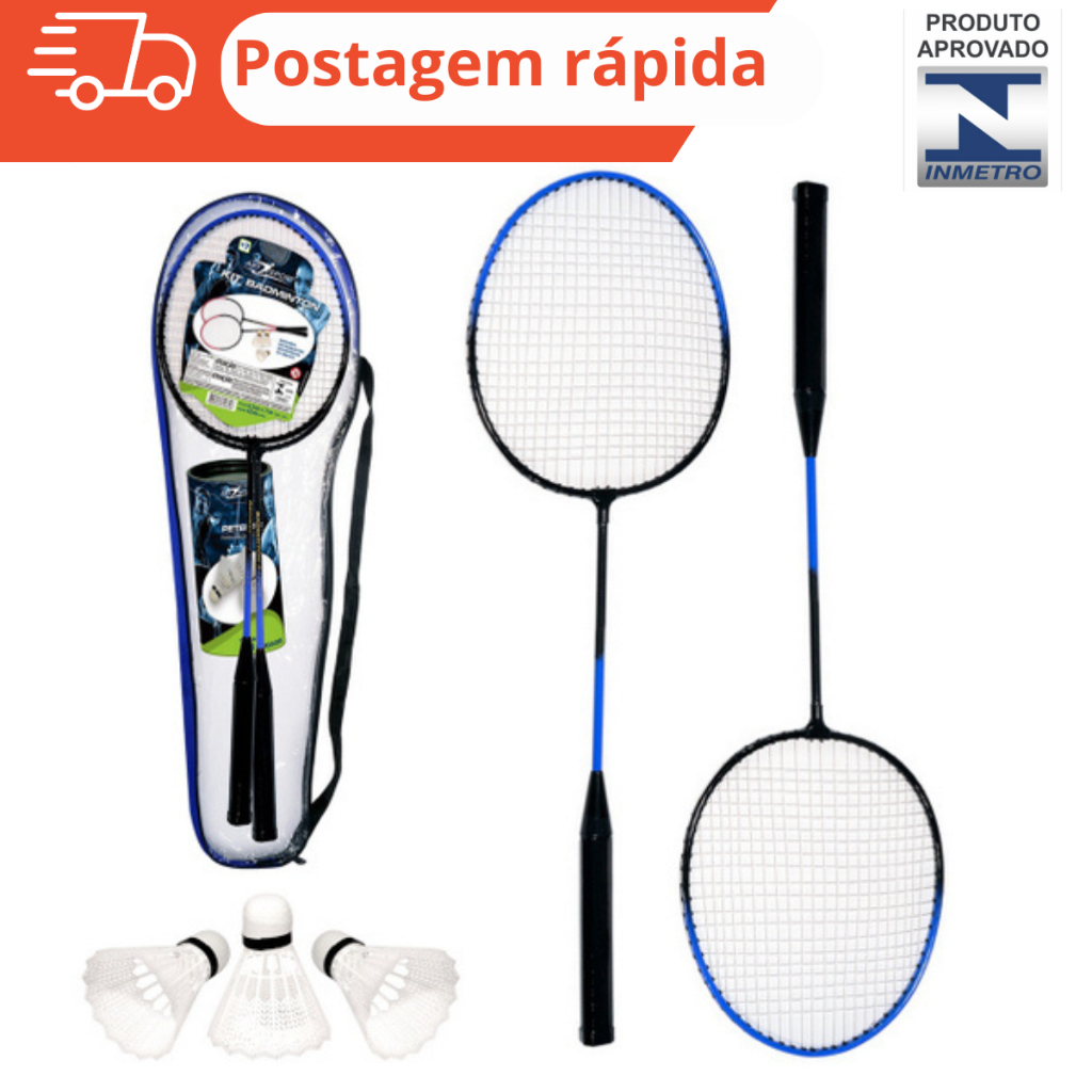 Raquete Badminton Kit Raquetes E Petecas E Bolsa Shopee Brasil