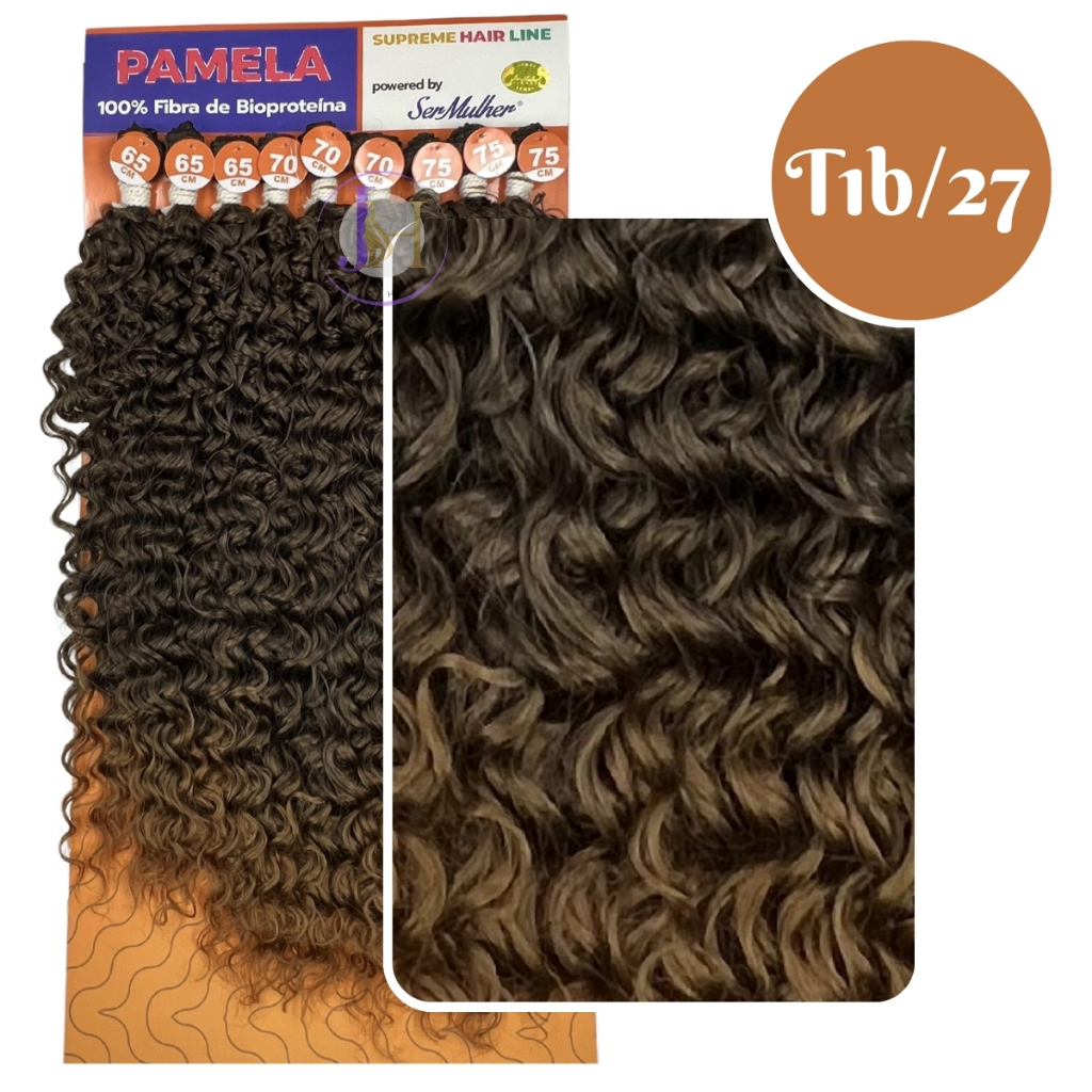 Cabelo Tela Cacheado Fibra Bio Proteína 75cm Pamela Ser Mulher Shopee