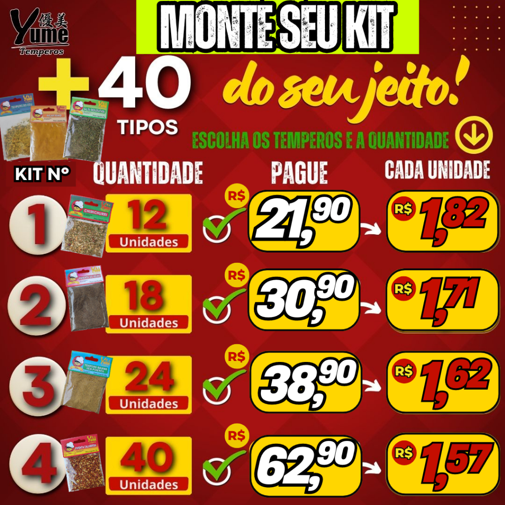 Temperos E Condimentos Monte Seu Kit Do Seu Jeito De Op Es De