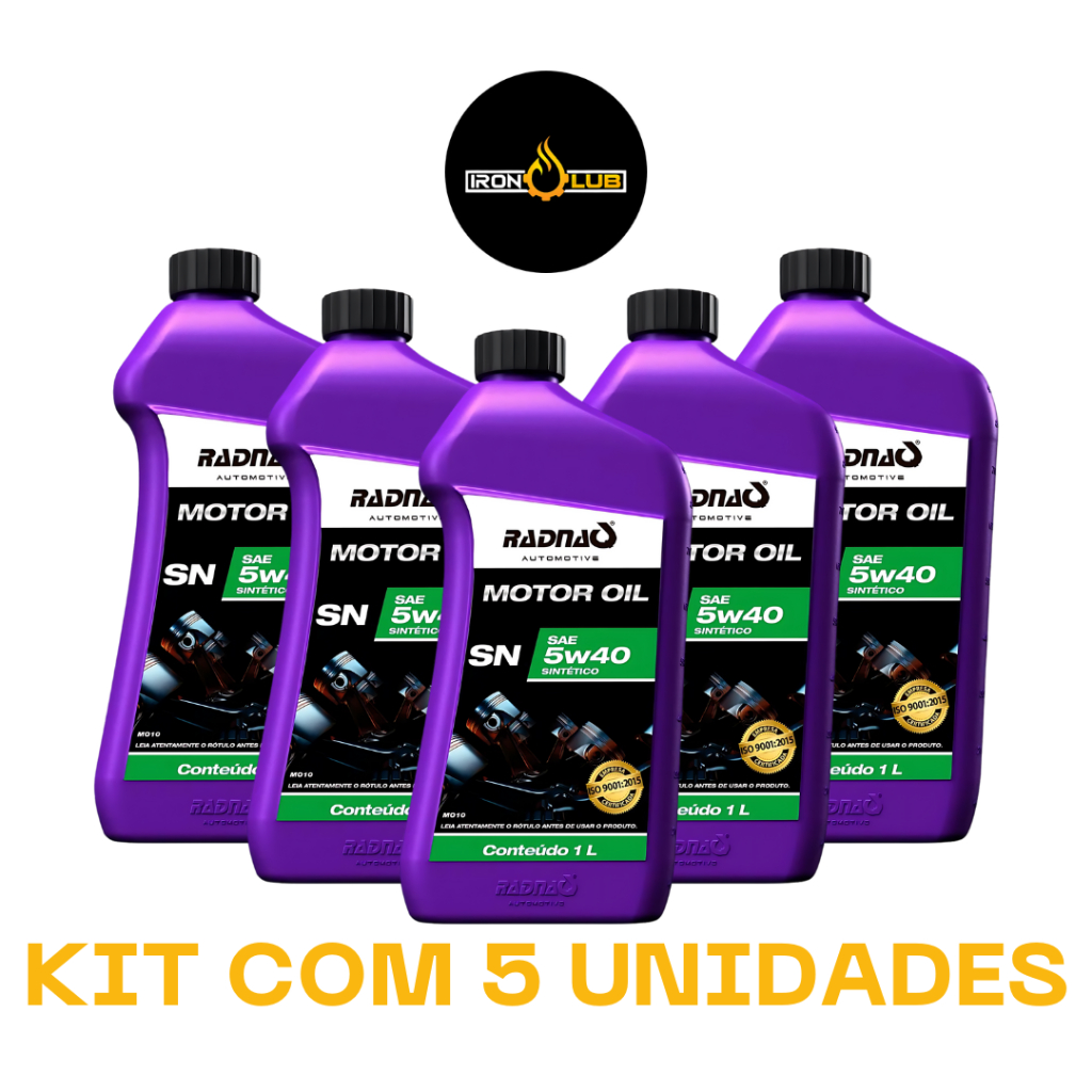 KIT 5 LITROS ÓLEO MOTOR OIL RADNAQ 5W40 SINTÉTICO Shopee Brasil