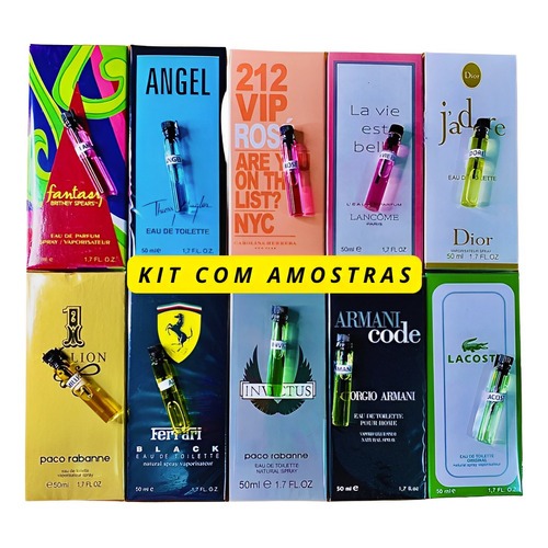 10 Perfumes 50ml C Amostras Perfume Feminino Masculino Revenda Shopee