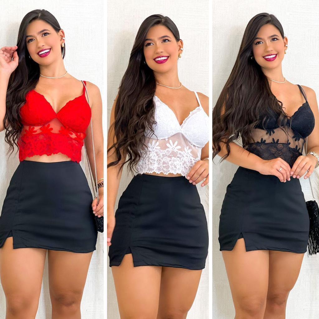 Top Cropped Rendado Bojo Sutiã Lingerie Renda Shopee Brasil