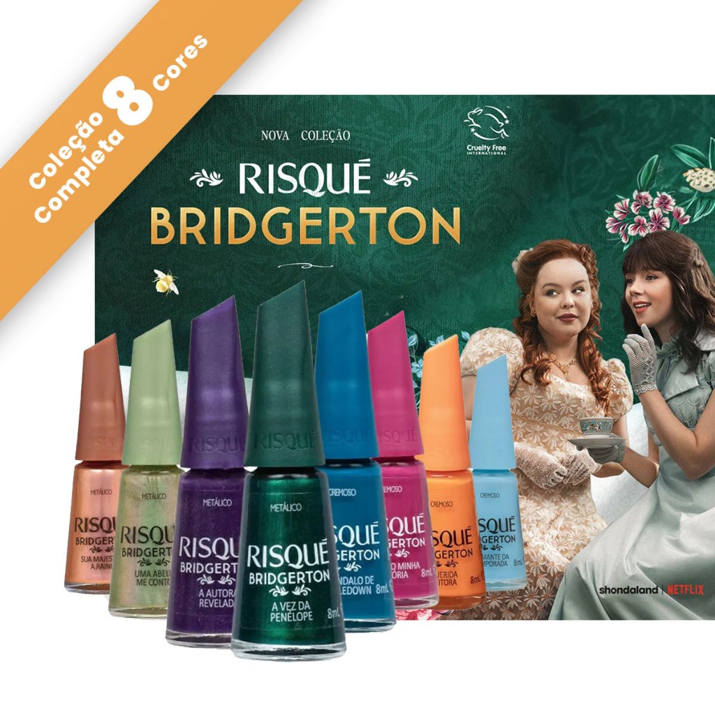 KIT Esmalte Risqué Bridgerton Coleção Completa 8 cores Querida