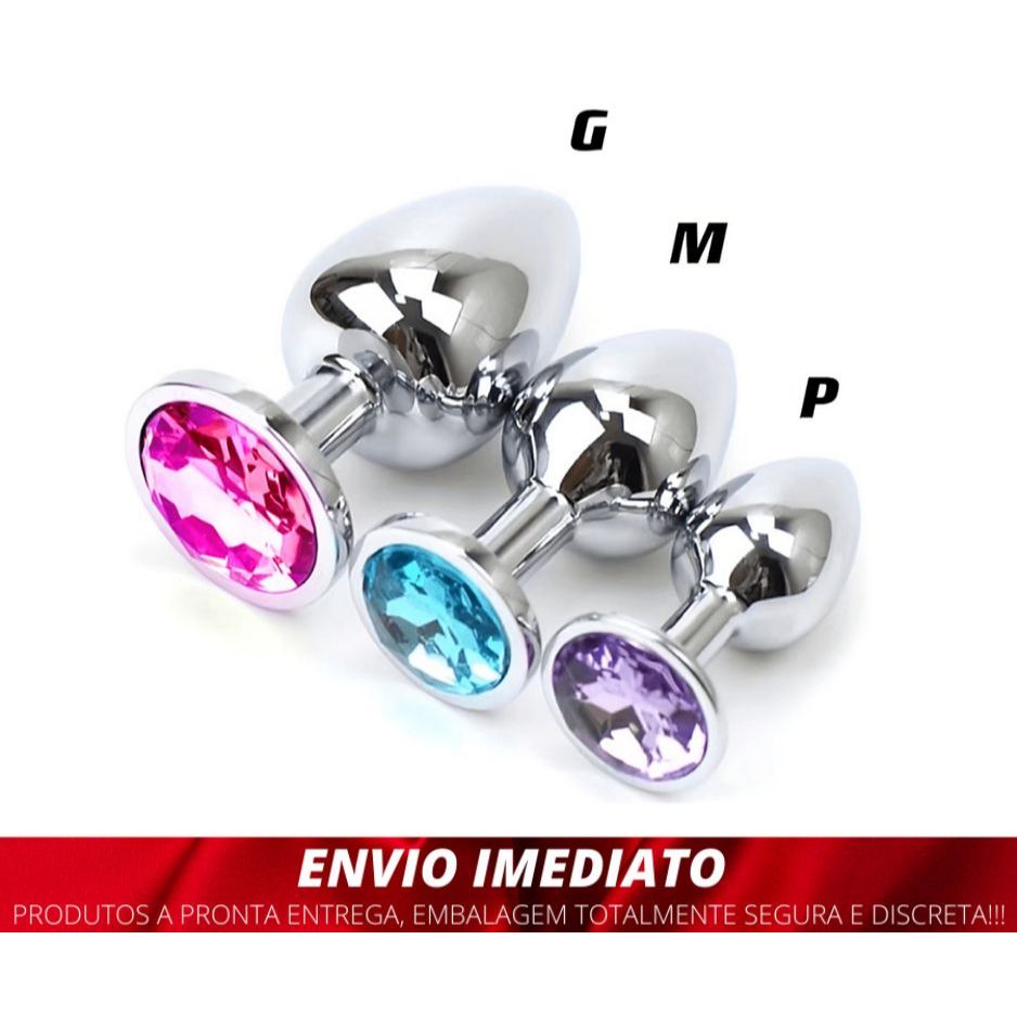 KIT PLUG ANAL Joia Variadas Cores Jewel Aço Inox Metal Sex TAMANHO P M