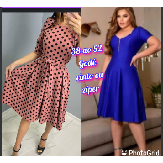 Vestidos No Atacado Moda Evang Lica Ziper Plus Size Social Rodado Evas