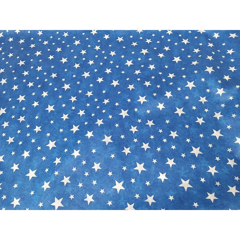 TNT Estampado Mewi Estrela Branca Fundo Azul Royal 4 M X 1 40 M De