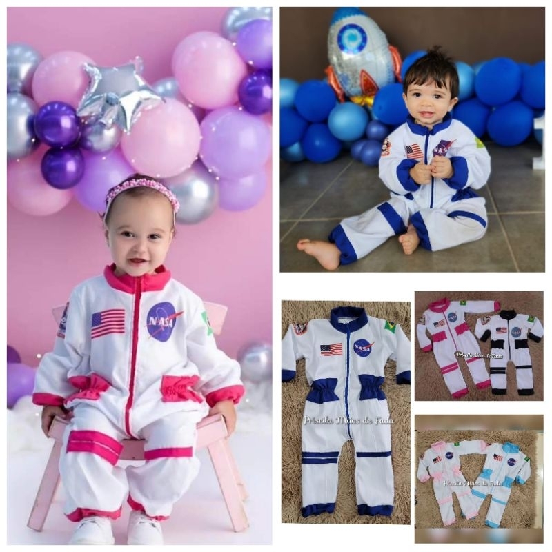 Fantasia Astronauta NASA Luxo Curta Ou Longa Shopee Brasil