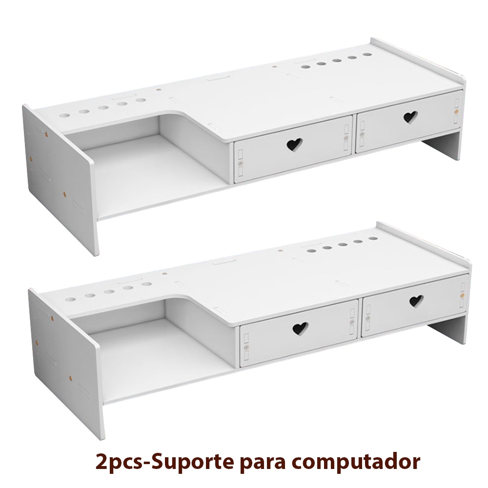 Mesinha Gavetas Organizador De Mesa Suporte Base Para Monitor