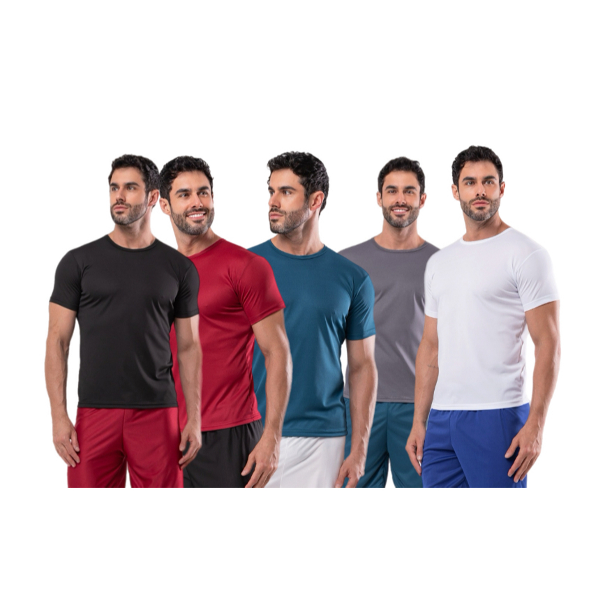 Kit Camisetas Dry Fit Masculina Casual Treino Academia