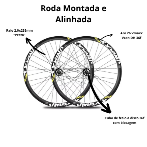 Roda Vzan Aro Vmaxx Montada E Alinhada Disco De Freio Furos