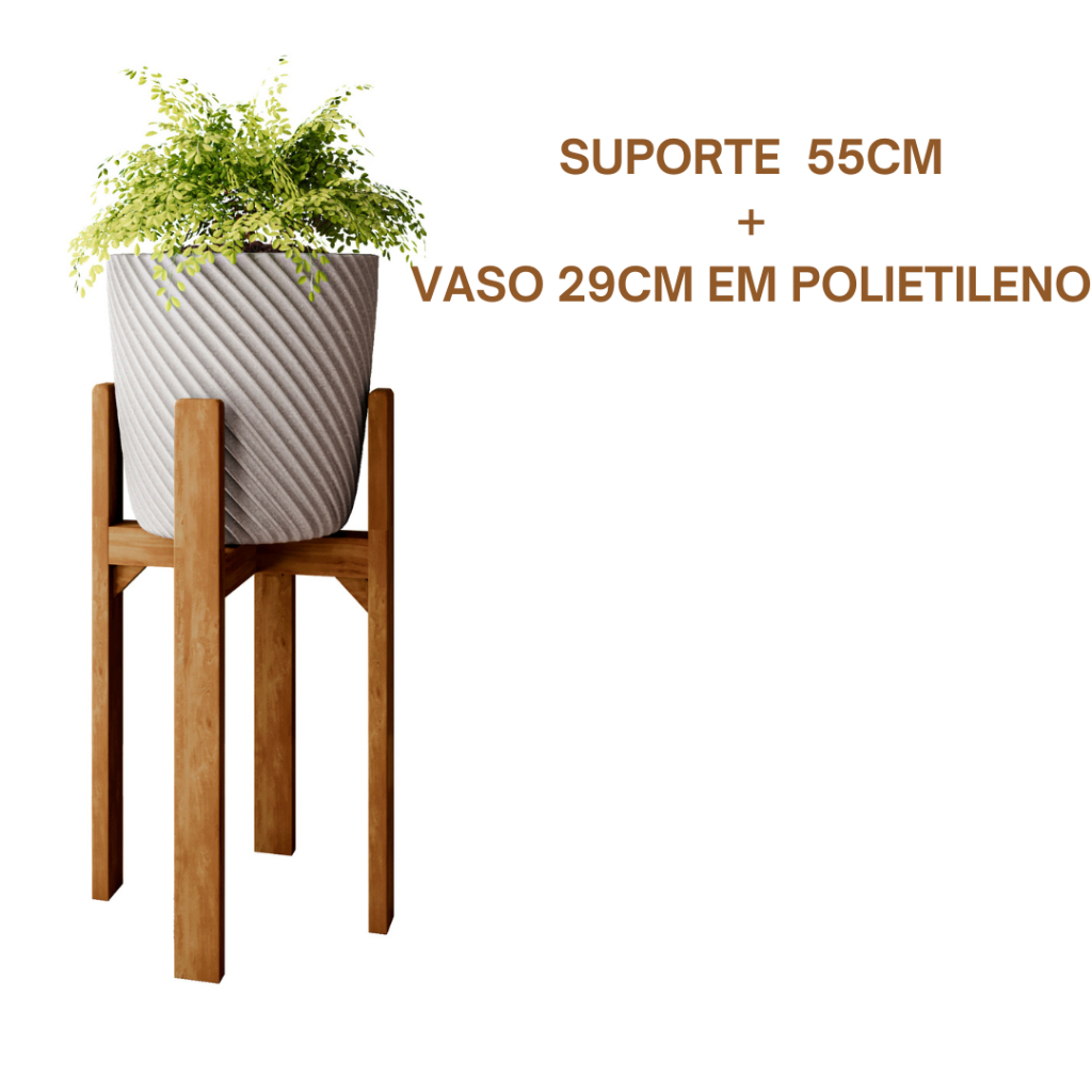 Suporte Legs Para Vaso Cachepot Em Madeira Pinus 55cm 40cm Vaso De