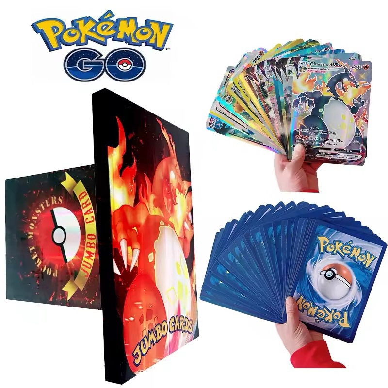 Kit Cartas Pokemon Jumbo Brilhantes Ultra Raras E Cromadas Sem