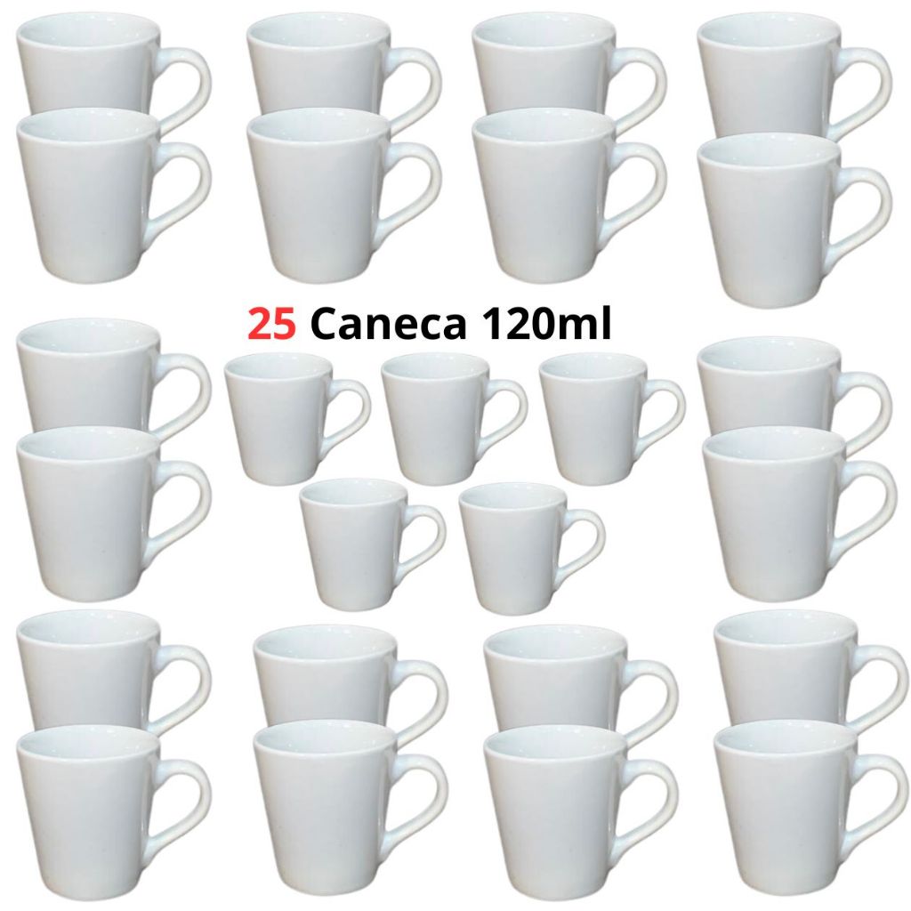 Jogo Caneca X Cara Ch Caf Porcelana Branca Lisa Canecas Ml Tulipa