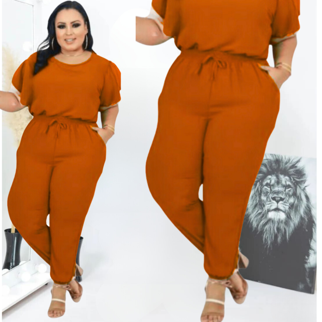 Calça Jogger e Blusa Duna Macacão Feminino Plus Size Conjunto de