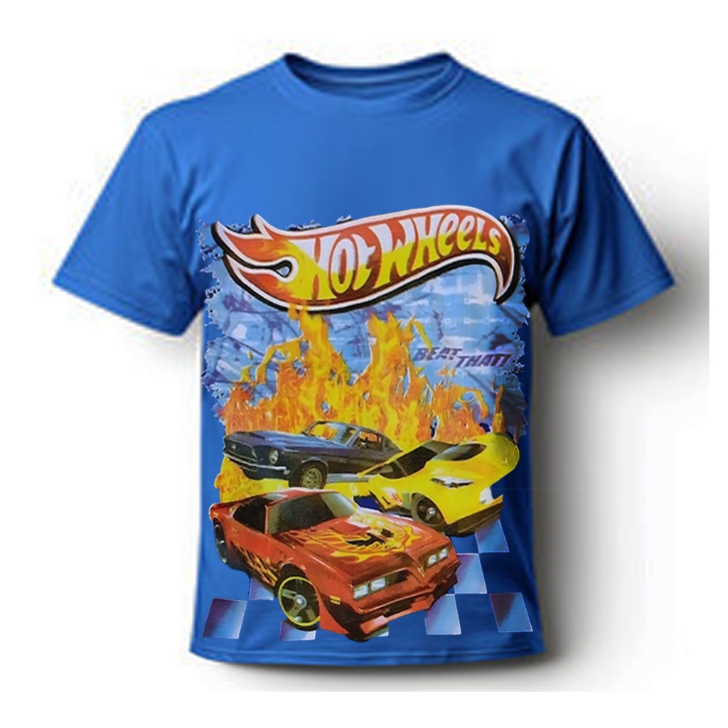 Camiseta Camisa Hot Wheels Algodão Tamanho 2 ao 12 Menino Shopee Brasil