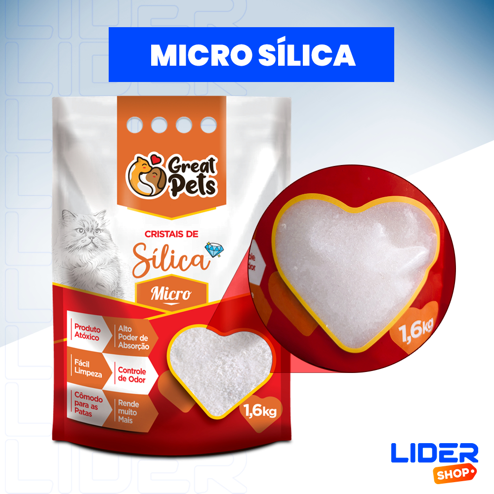 Areia Sílica Sanitária Micro Cristais Em Gel para gatos Great pet 1 6