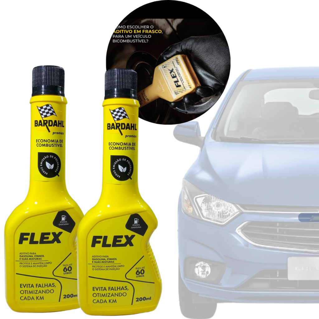 Kit 2 Aditivo Para Combustível Flex Bardahl 200 ML Aditivo Motores Flex