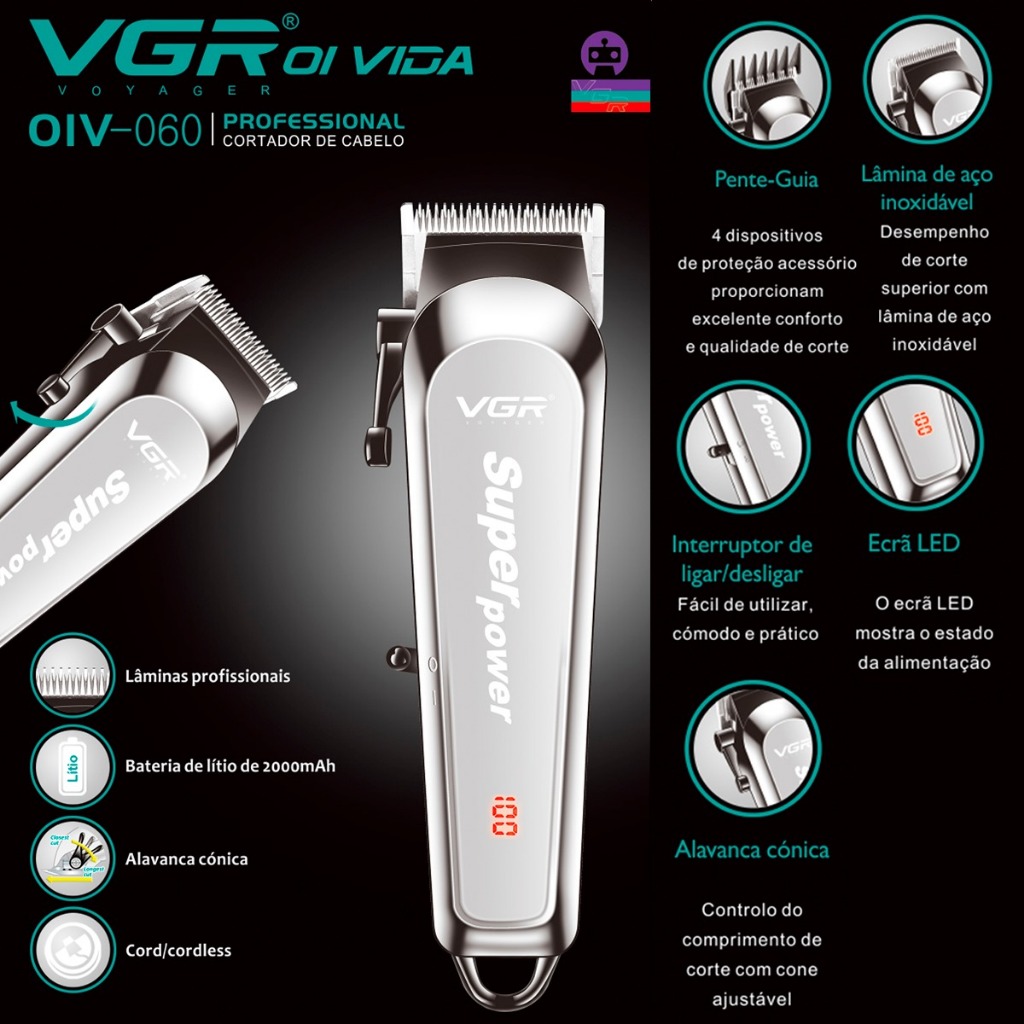 M Quina De Cortar Cabelo Profissional V Vgr Shopee Brasil