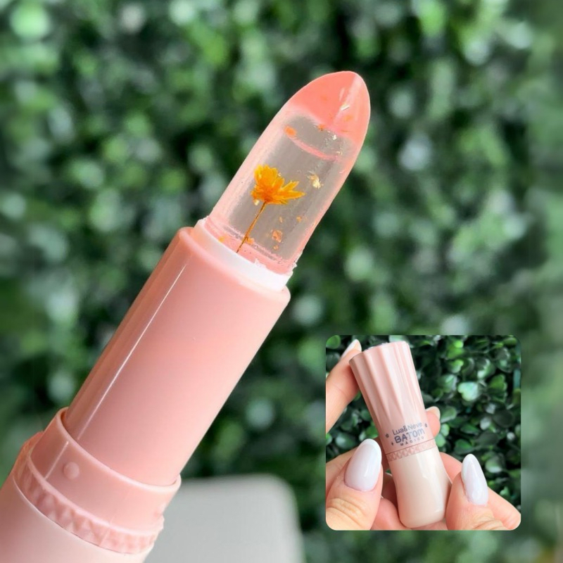 Batom Mágico Lip Balm Hidratante Transparente Flor Lua e Neve