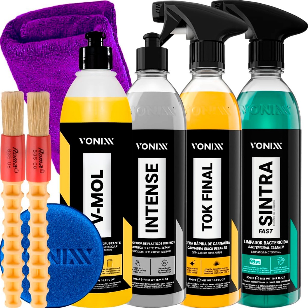 Kit Limpeza Automotiva Completa Vonixx Cera Carnauba Tok Final V Mol