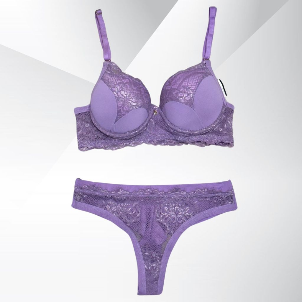 Conjunto de lingerie sexy calcinha fio e sutiã bojo Shopee Brasil
