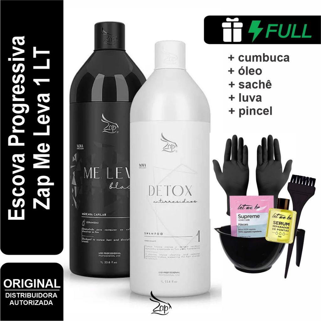 Zap Kit Escova Progressiva Me Leva Black 1 LT Shopee Brasil