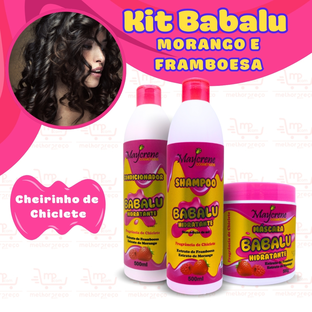 Kit Capilar BABALU Maycrene ESCOLHA SEUS PRODUTOS Morango Menta Ou