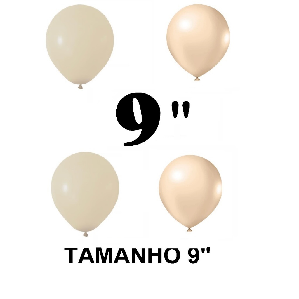 Balão Bexiga nude c Bege polegadas Pacote unidades sortidos