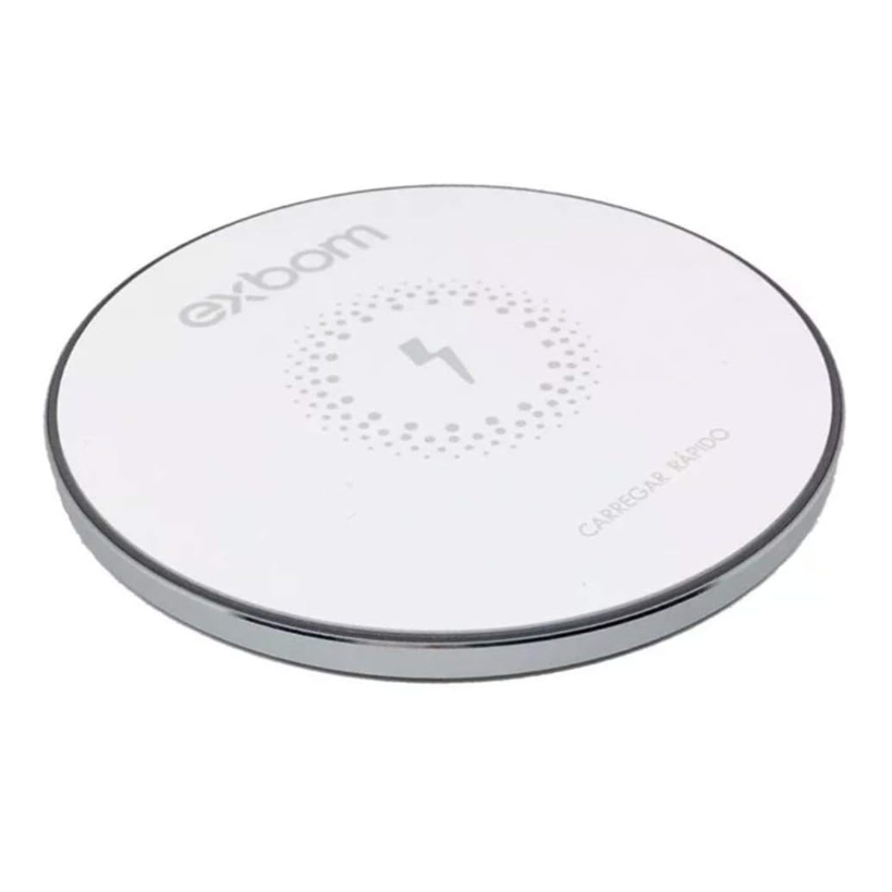 Carregador Rápido QI Wireless Sem Fio Exbom Borda de LED TQI F18