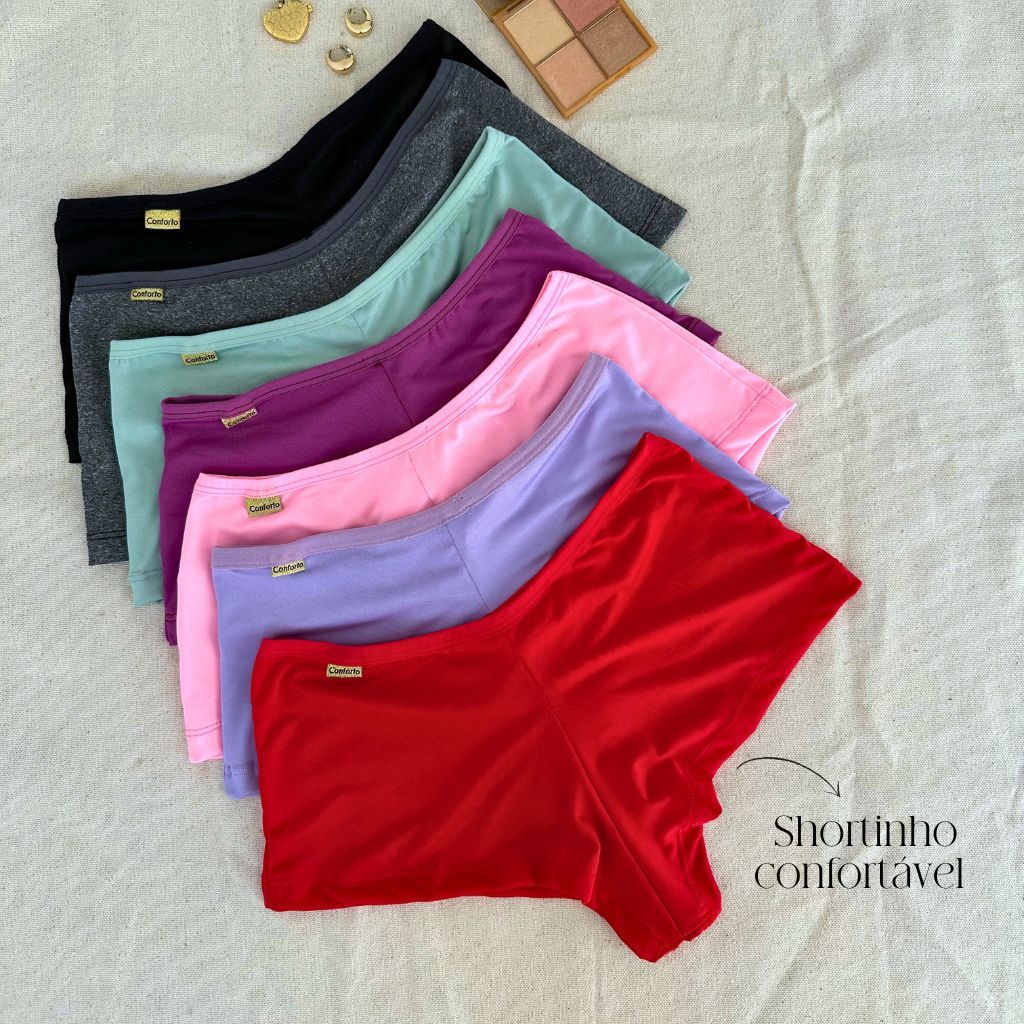 Kit Calcinha Shortinho Cueca Boxer Feminina Conforto Lingerie Moda