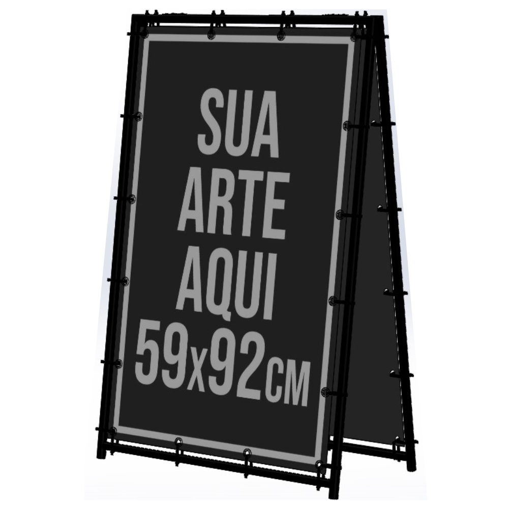 Placa Cavalete Publicidade Dupla Face X Cm Metalon E Lona Shopee