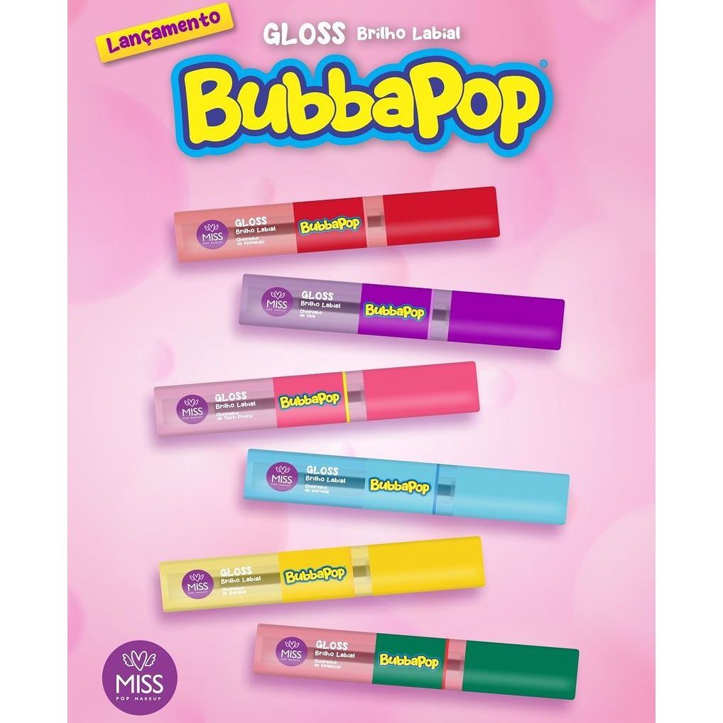 Gloss Brilho Labial Bubbaloo Intense Miss Pop Uva Tutti Frutti