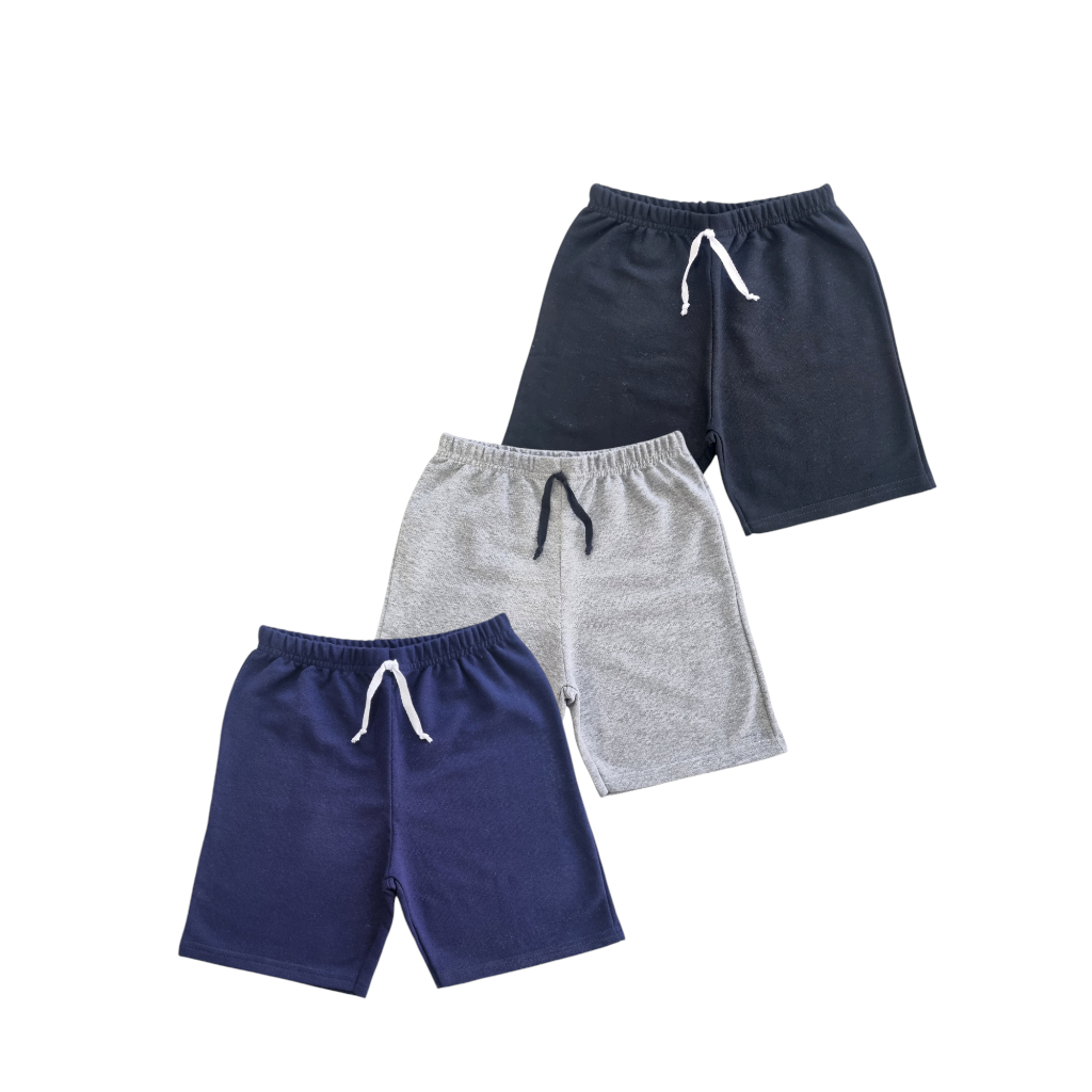 Kit 3 Bermudas Para Menino Shorts Infantil Várias Cores Moletinho Roupa