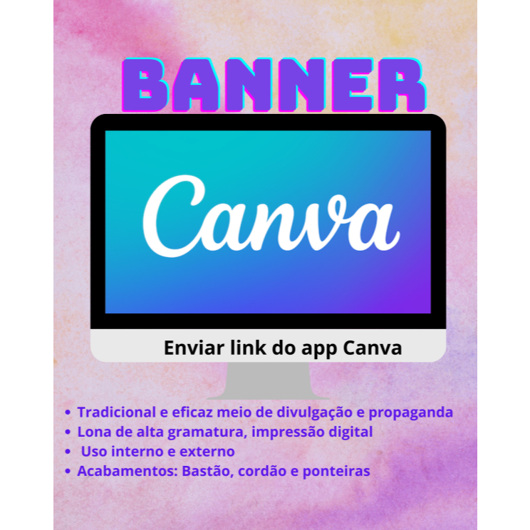 Banner Em Lona Personalizado Propaganda Em Geral Arte Canva Envio