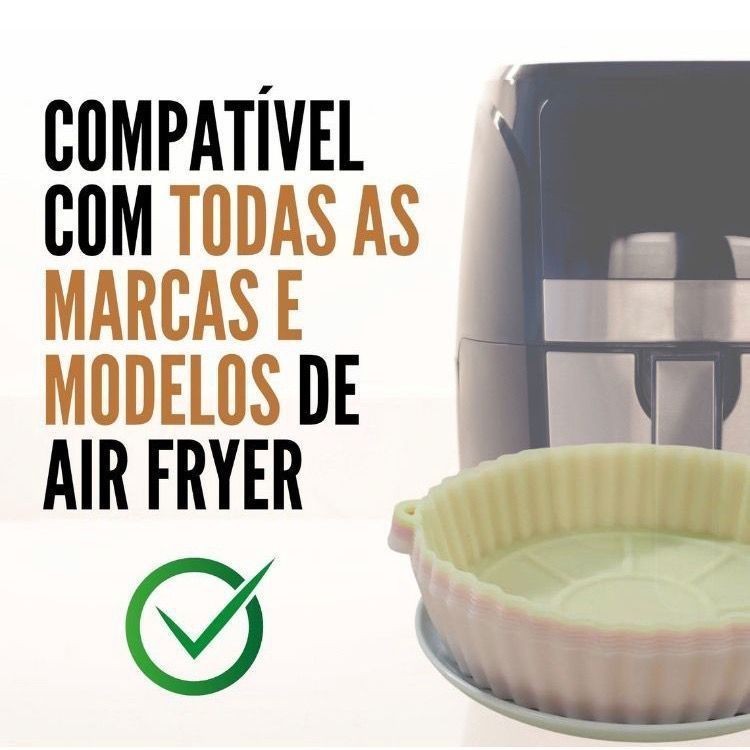 KIT Forma De Silicone Para Air Fryer Forno Microondas Fritadeira