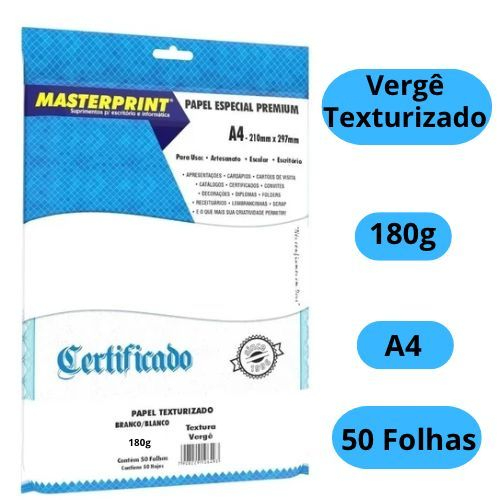 Papel Verg G Texturizado Folhas A Branco Premium Original