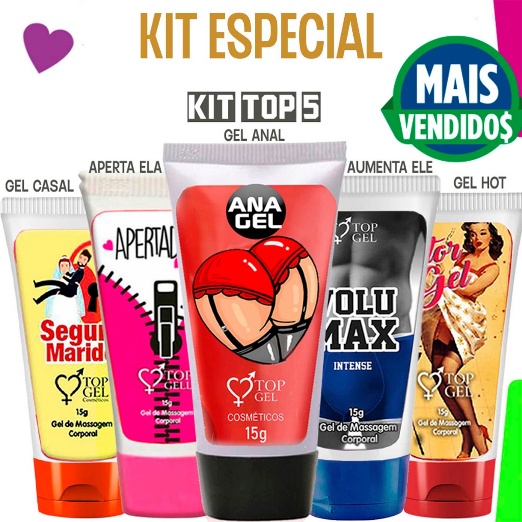 sex shop Kit produtos eroticos Top 5 Estrelas Géis Sexy gel