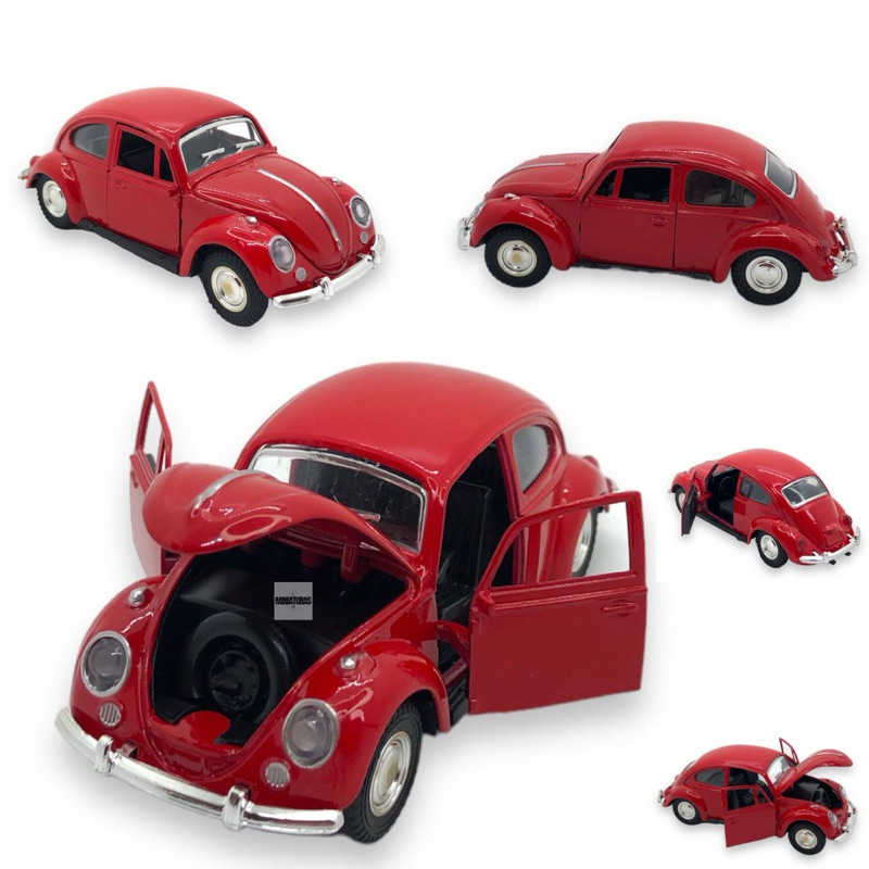 Carrinho De Ferro Fusca Fusquinha Abre Porta Cap Fric O Miniatura